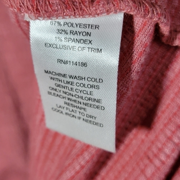 Retrology boho small flared short sleeve bubbled lace trim tee dusty pink - Picture 5 of 5